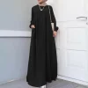abayas vertes pour femmes musulmanes, caftan arabe, robes amples en coton et lin, vêtements à la mode, nouvelle collection 2025