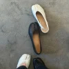 ballerines en cuir véritable noir chaussures plates confortables femmes tibi toeseparated chaussures en peau de mouton plissé mary janes designer femmes