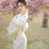 robe kimono traditionnelle japonaise pour fille, imprimé floral, sakura asiatique, indépendance, style japonais, nouveau