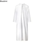 Abaya – Robe islamique pour hommes, robes musulmans, Djellaba, chemises simples à appliques, à la mode, arabe, vêtements ethniques, cadeau, 2026
