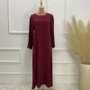 plaine musulmane sous robe femmes à manches longues maxi robes abaya robe modeste robe arabe dubaï caftan turc ramadan eid abayas
