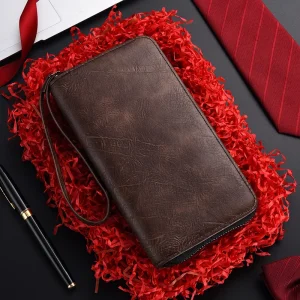 Portefeuille Long de luxe pour hommes, porte-cartes en cuir PU de haute qualité, pochette longue pour hommes, porte-cartes, 2025