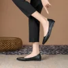 chaussures noires plates de bureau pour femmes, mocassins décontractés en cuir, mode parker pointue, chaussures plates pour jeunes, style coréen l