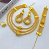 ensemble de bijoux de luxe pour femmes, collier et boucles d'oreilles multicouches de dubaï, couleur or 24 carats, pour mariée indienne et éthiopienne, cadeaux de fête de mariage