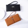 Portefeuille de luxe en cuir PU pour femmes, Long porte-cartes, sac à main avec poche zippée, pochette Simple