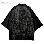 Kimono Traditionnel Imprimé Dragon pour Homme, Style Japonais, Chemise Cardigan, Cosplay Haori Respzed Streetwear Y-nouvelle Collection