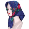 luxe hijab bandes de cheveux carré coton écharpe pour femmes foulard femme rose motif châle bandeau mode enveloppes bandana