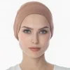 casquettes hijab musulmanes de qualité supérieure, en coton, solide, artificiel astique, bonnet, turban, fermé, sous Écharpe, pour femme, nouvelle collection