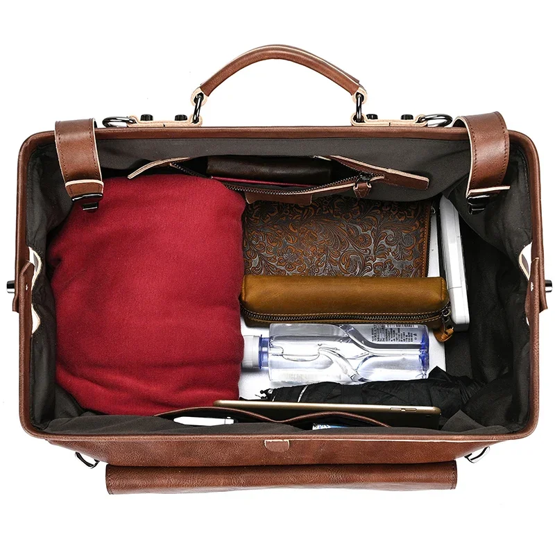 Sacs à main de luxe en cuir véritable pour hommes, sacs de sport pour vols d'affaires, sac de voyage de 45cm de styliste en cuir véritable