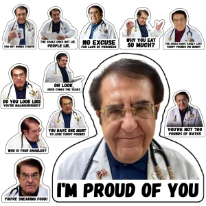 Paquet de 12 aimants Dr Now, aimant de réfrigérateur drôle Dr Nowzaradan, texte noir, aide à la régime de motivation-accessoires magnétiques amusants et mignons