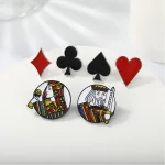 Épingles pour cartes à jouer, dessin animé, épingles à diamant, collier, broches en alliage, sac d&rsquo;école, Badges décoratifs, accessoires, vente en gros