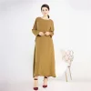 plaine musulmane sous robe femmes à manches longues maxi robes abaya robe modeste robe arabe dubaï caftan turc ramadan eid abayas