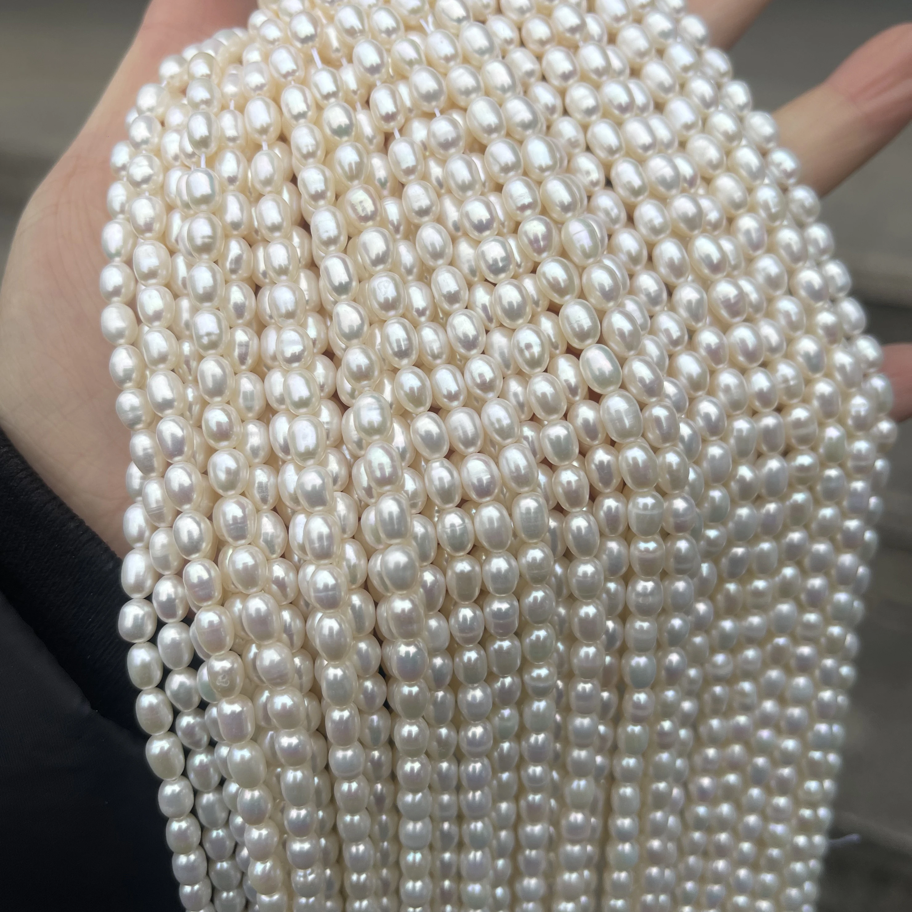 Perle d'eau douce 100% naturelle en forme de riz AAA, haute qualité, blanc, violet, rose, bijoux, bricolage, collier, boucles d'oreilles, accessoires