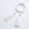 160cm femmes taille ceinture corde style chinois tressé tissé gland mince ceinture femme noeud ceinture décontracté couleur unie noir ceintures