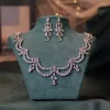 collier de mariée en zircon, bijoux de haute qualité, accessoires de robe de luxe légers, ensemble de boucles d'oreilles, ornements, cadeau de noël