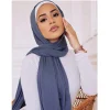 hijab en tissu modal pour femme musulmane, foulard de tête en jersey, turban vide, toutes saisons