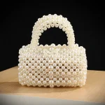 Sac de robe de soirée élégant, tissage de perles, sac à main élégant et polyvalent pour banquet et fête, sac de rangement de perles pour socialite