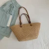 sac à main tissé pour femmes, fourre tout à la mode, initié, grande capacité, été, plage, simple, tissé, chic, hobo, voyage en plein air
