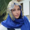 Étincelle miroitant or paillettes femmes doux en mousseline de soie perlée longue hijab écharpe châle mode musulman hijab tête enveloppement foulards
