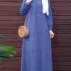 zanzea robe abaya musulmane vintage pour femme, tenue d'automne décontractée à manches sulf, couleur unie, maxi longue, kaftan Éducatif, vêtements islamiques, 2024