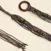 e56a – ceinture taille bohème en coton tressé, longueur réglable, pour femmes