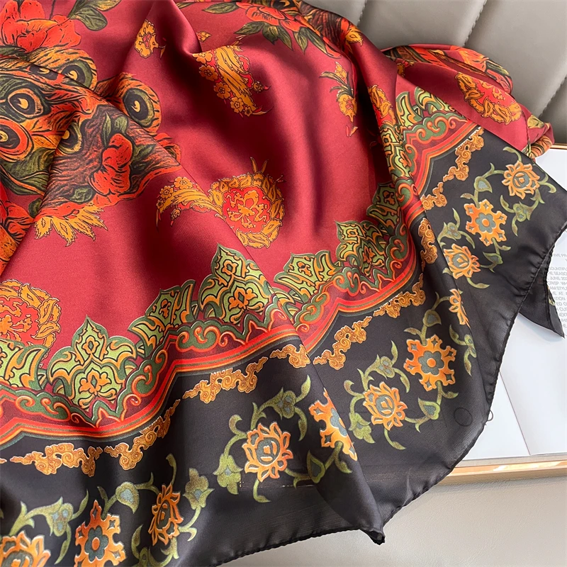 design satin soie châle hijab écharpe femmes mode été crème solaire plage étole enveloppes bufanda femme foulard echarpe nouveau