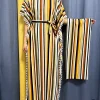 abayas pour femmes 2023 imprimé rayure verticale glands élasticité coupe ample femme robe femme africaine robes avec ceinture foulard