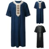 islam caftan musulman hommes vêtements caftan marocain brodé à la main ample et respirant djellaba abaya thobe pour hommes été