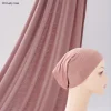 29 couleurs premium jersey hijab écharpe solide musulman longues foulards turban châle élastique coton arabe foulard bandeau saoudien hijabs