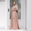robe élégante en satin pour femmes, mode musulmane, abaya, hijab, dubaï, turquie, robes de soirée, caftan arabe, vêtements islamiques féminins