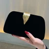 sacs de soirée élégants pour femmes, pochette noire de luxe, pochette enveloppe à la mode, sac à main de fête de mariage pour femmes, sac de dîner