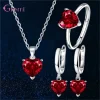 Ensemble de bijoux en argent 925, haut à la mode, cadeaux en cristal brillant, costume pour femmes et filles, pendentif, collier, boucles d&rsquo;oreilles, bagues, offre spéciale