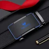 ceinture en cuir pour hommes avec boucle automatique, ceinture pour pantalons décontractés, ceinture haut de gamme à la mode, ceinture de taille professionnelle