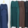 abaya musulman pour les femmes 2 pièces ensemble eid arabe longue robe châle robes abayas caftan islam jalabiya ramadan marocain dubaï robes