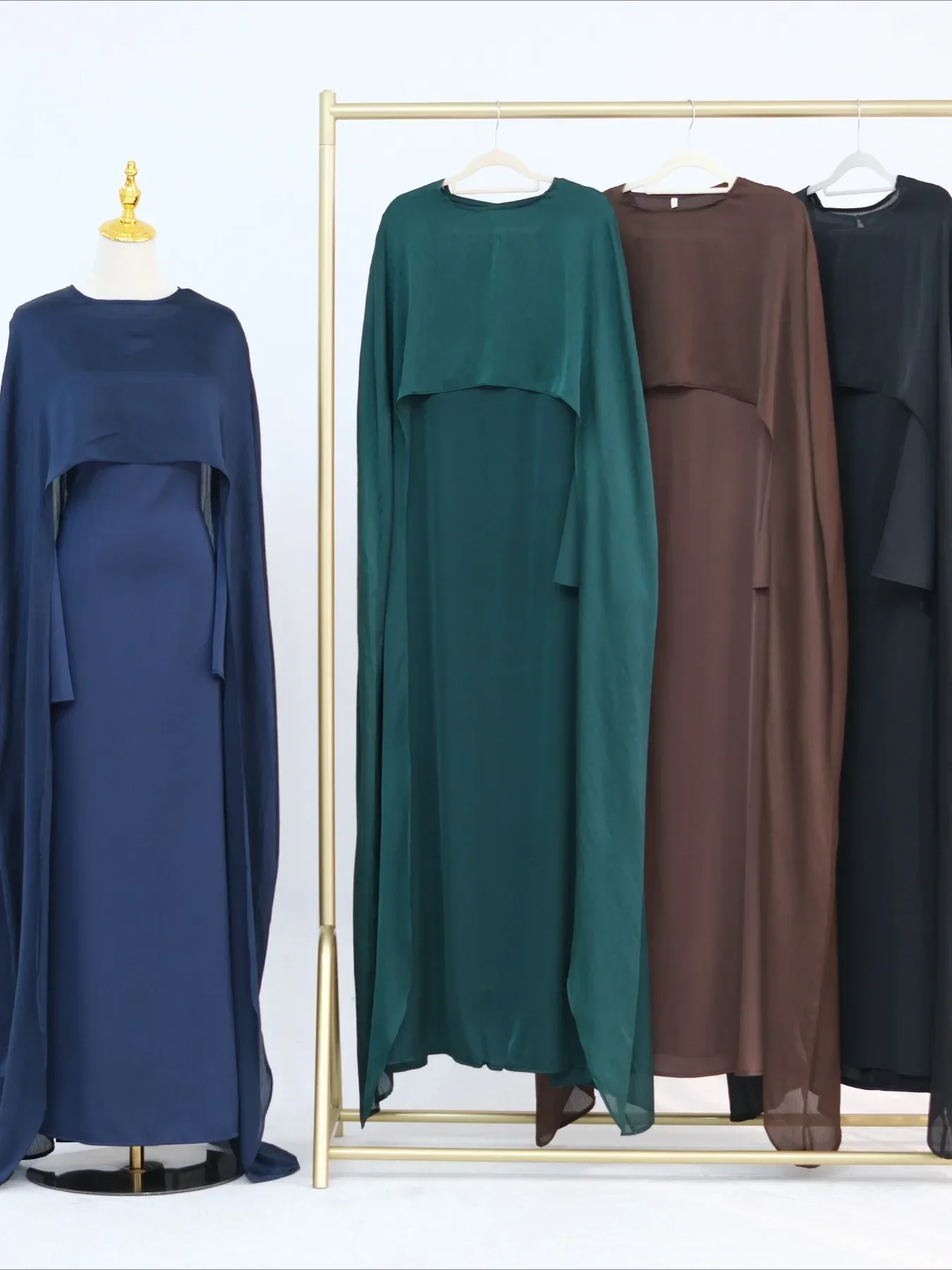 abaya musulman pour les femmes 2 pièces ensemble eid arabe longue robe châle robes abayas caftan islam jalabiya ramadan marocain dubaï robes