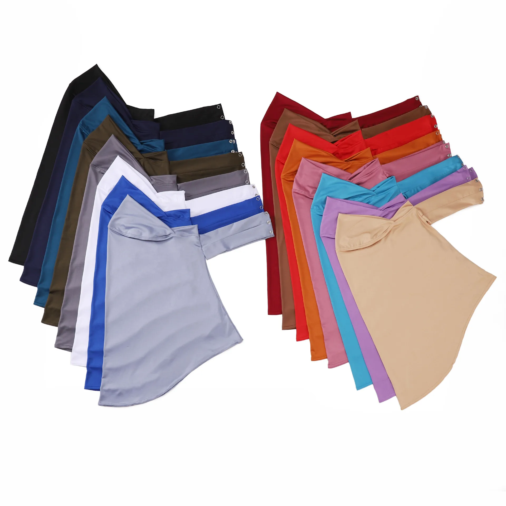 prêt à porter couverture complète intérieure instantanée hijab haute qualité jersey écharpe avec boutons à nouer femmes musulmanes turban casquette niqab amira