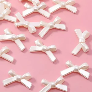 40/50pcs ABS fausses perles de couleur nœud papillon en forme de perles pour la fabrication de bijoux bracelet à bricoler soi-même collier porte-clés accessoires