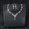 ensembles de bijoux de mariée en strass, doré brillant, exquis, esthétique, réglable, collier, boucles d'oreilles, fête d'anniversaire