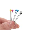 aiguilles à tête de perle rondes colorées de 37mm, 100 pièces/boîte, épingles à coudre droites pour la couture, bricolage, outils de couture, positionnement