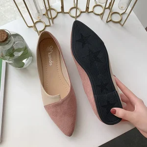 Femmes chaussures mode épissure Mule appartements bout pointu ballerine Ballet chaussure plate Zapatos décontracté sans lacet chaussures Mujer mocassins