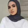 foulard hijab instantané en coton pour femmes musulmanes, écharpe en jersey de coton de qualité supérieure, bandana de styliste