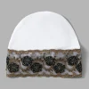casquette turban en dentelle brodée de luxe pour femmes musulmanes, couvre tête en modal avec strass floraux, couvre chef islamique, bonnet féminin
