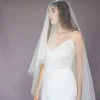 1 couche Simple voile de mariée mariage voile de mariée couverture visage voile blanc ivoire sans un peigne accessoires de mariage