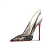 sandales à talons hauts en dentelle noire à bout pointu, talons fins et bouche peu profonde, confortables à porter avec juste un pied