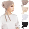 Femmes musulmanes intérieur Hijab casquettes chapeau extensible Turban réglable Bonnet cravate dos Jersey femme islamique sous-capuchon