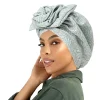 casquette africaine mariage nigérian gele indien femmes hijab en relief front grande fleur foulard chapeau couleur unie chapeau musulman