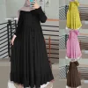 robe hijab à manches longues pour femmes musulmanes, abaya de dubaï, robe d'été boutonnée, vêtements islamiques, maxi, Éducatif, turquie, automne