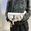 sac de ceinture en nylon à poches multiples pour femmes et hommes, sac à bandoulière multifonctionnel, grande capacité, décontracté, couple, femme