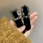 Épingles à cheveux en strass pour femmes noires, rétro, pince à cheveux élégante, Clip latéral, Barrettes en cristal de luxe pour filles, accessoires pour cheveux, tendance coréenne