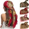 Foulard en soie pour Femme, couvre-chef, mode quatre saisons, accessoires pour cheveux, Hijab, Foulard Iuxe, Bandana pour Femme
